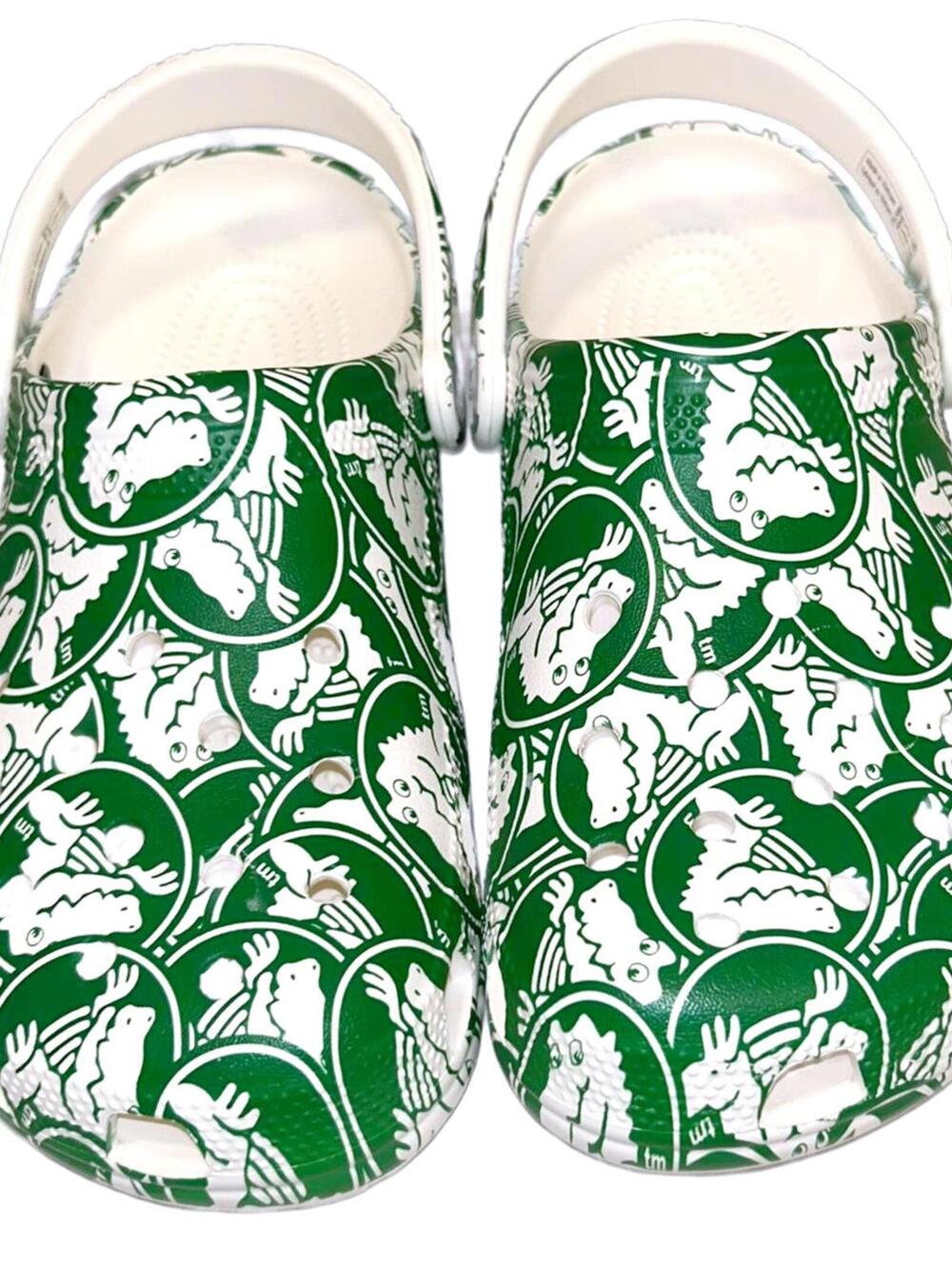 Crocs Classic Duke Print Clogs "Green / White" - Size 8M / 10W | NEW
